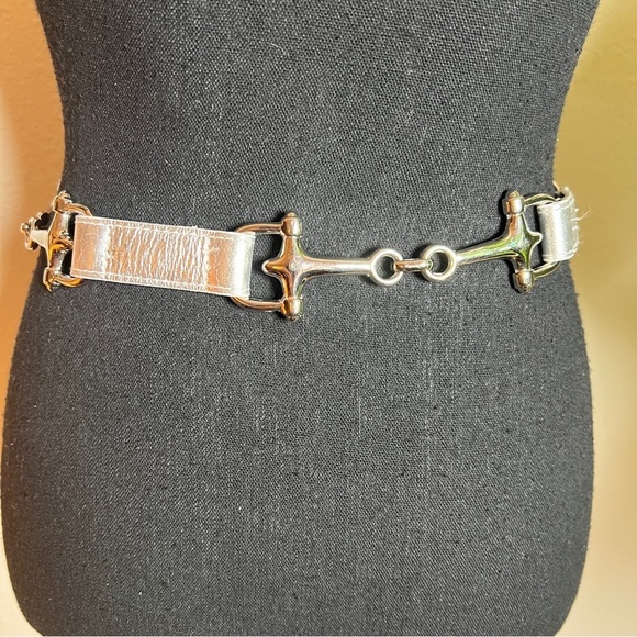 ESCADA Women’s Vintage Silver Tone Metal Equestrian Horse Bit Chainlink Belt main image 7